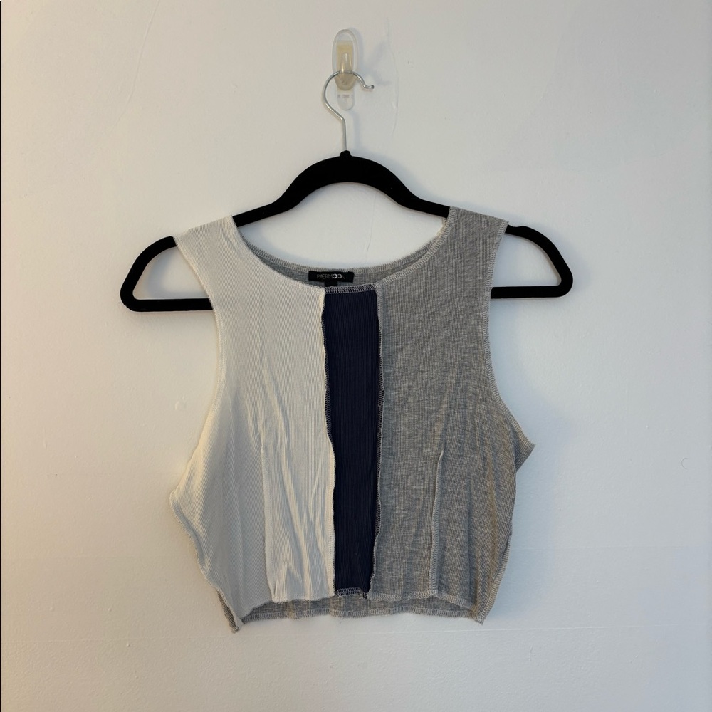 Color Block Crop Top